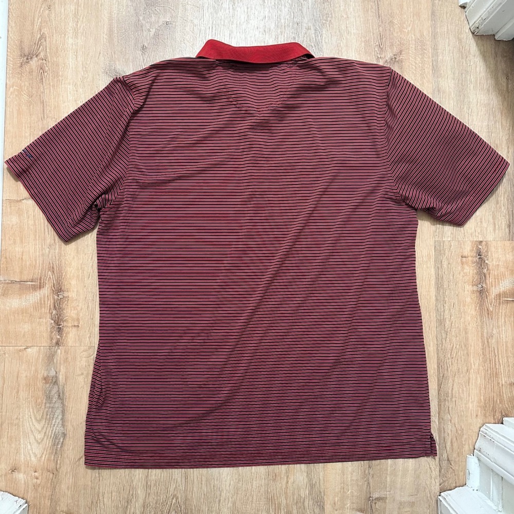 GREG NORMAN | Men's Red Black Stripe Athletic Golf Fish Polo Shirt, XXL/ 2XL - Picture 2 of 9